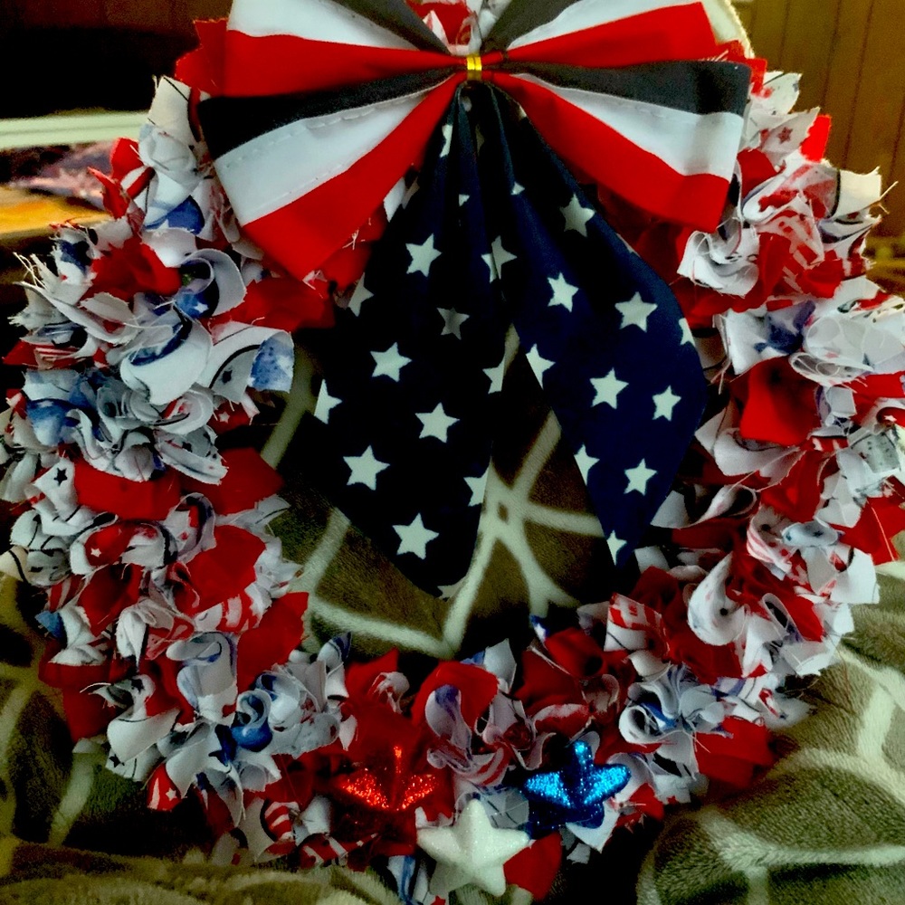 Homemade Bless America Wreath